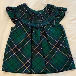 Janie and Jack- Green and Blue tartan top